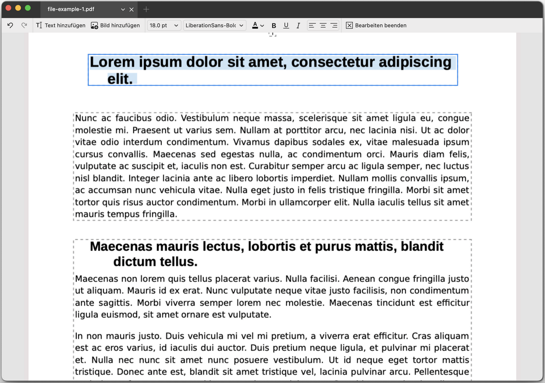 Text in PDF bearbeiten