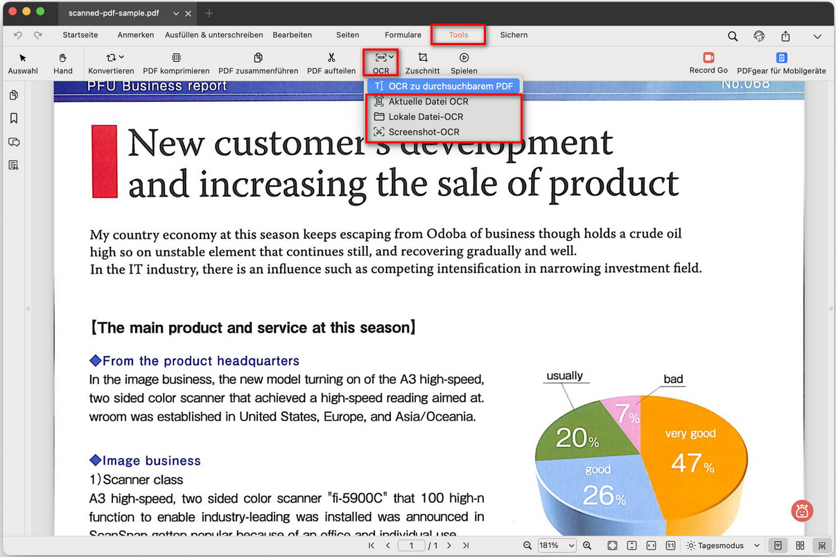 Text-OCR-Tool öffnen