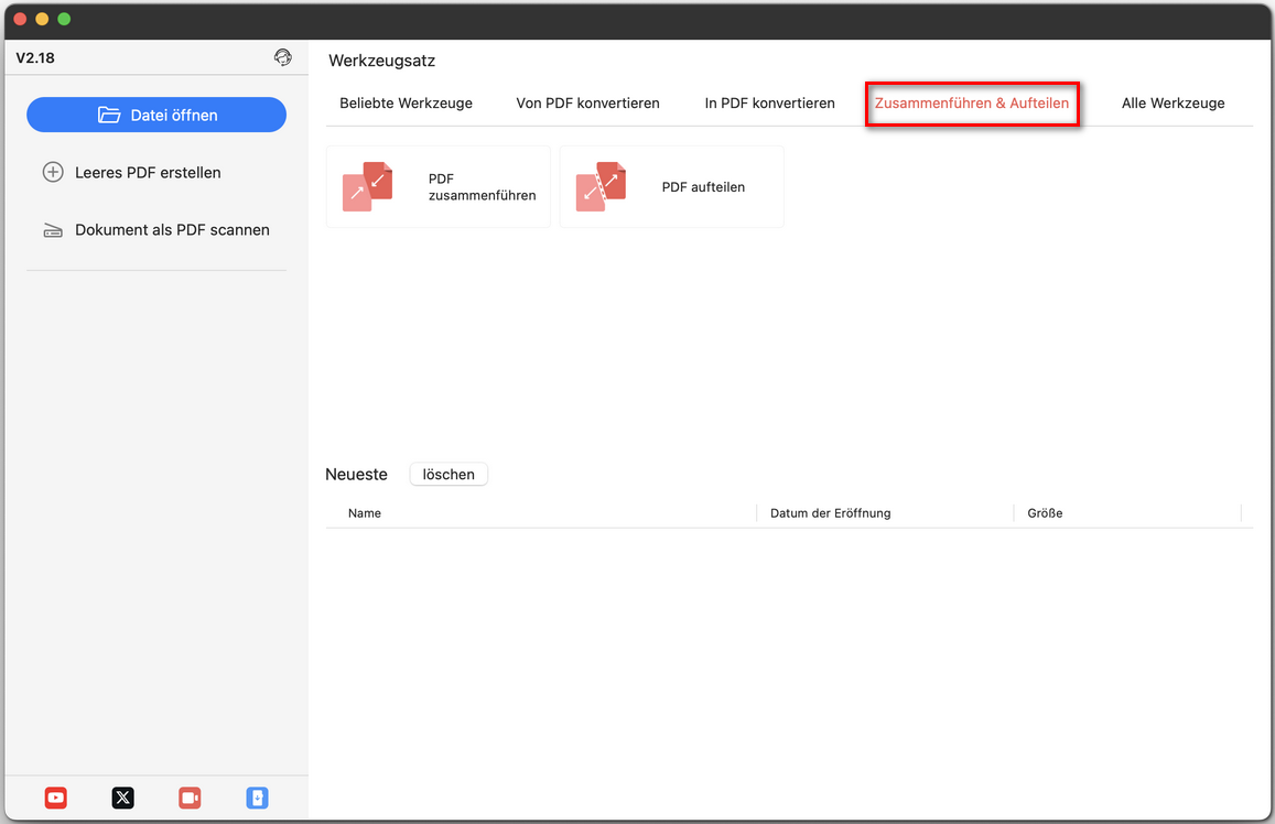 Tools zum Zusammenführen und Teilen von PDFs