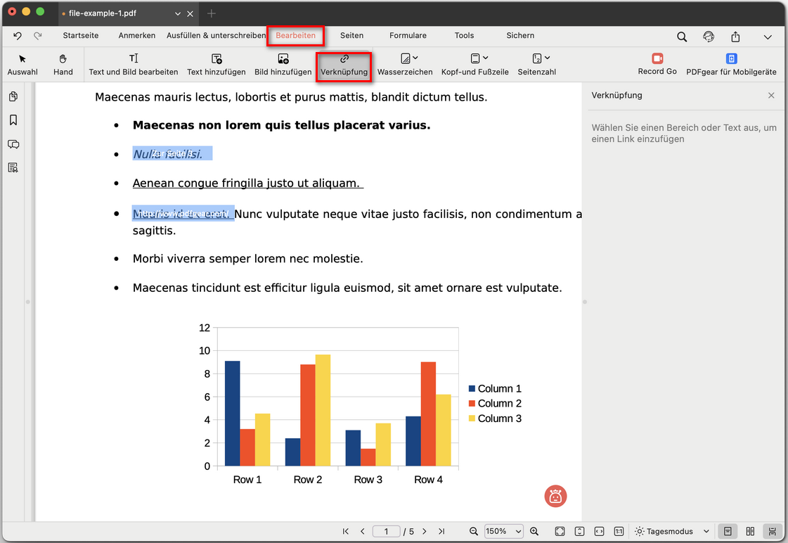 Vorhandene Links öffnen