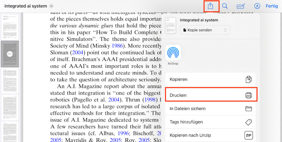Mehrere PDF-Seiten auf einem Blatt drucken