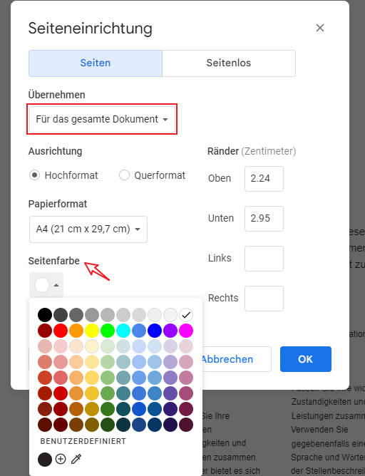 PDF Hintergrundfarbe online ändern