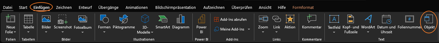 PDF als Dokument in PowerPoint einfügen