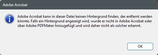 Acrobat kann möglicherweise das Hintergrundbild nicht entfernen