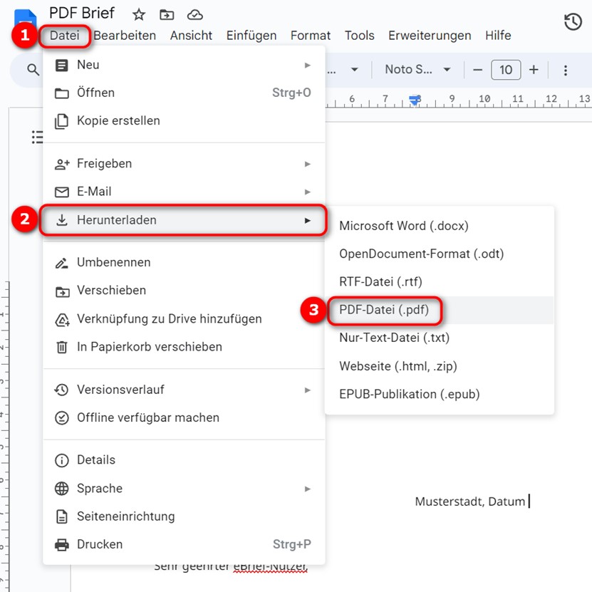 Als PDF-Datei speichern