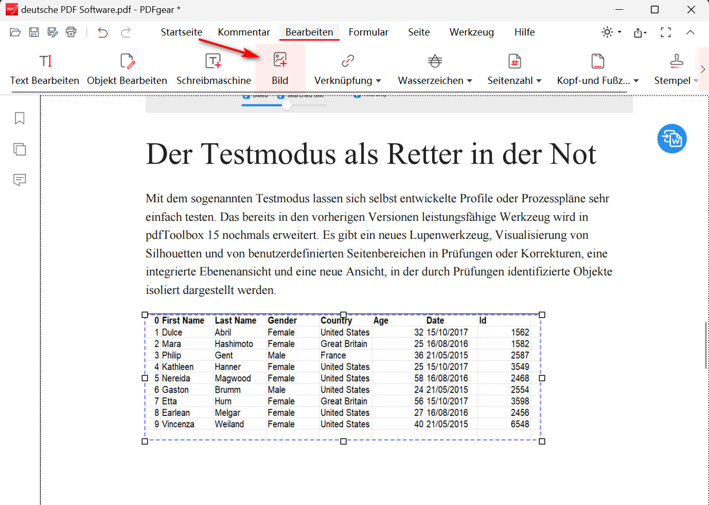 Bild in PDF hinzufügen