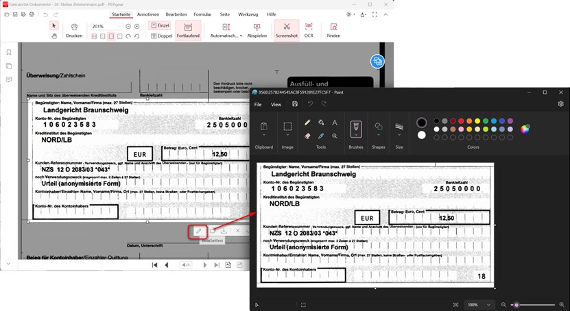 Bilder im Editor bearbeiten