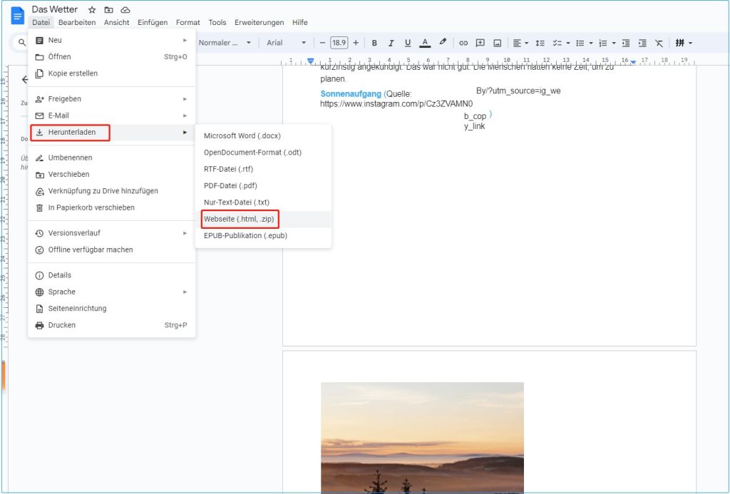 Bilder mit Google Docs aus PDF extrahieren