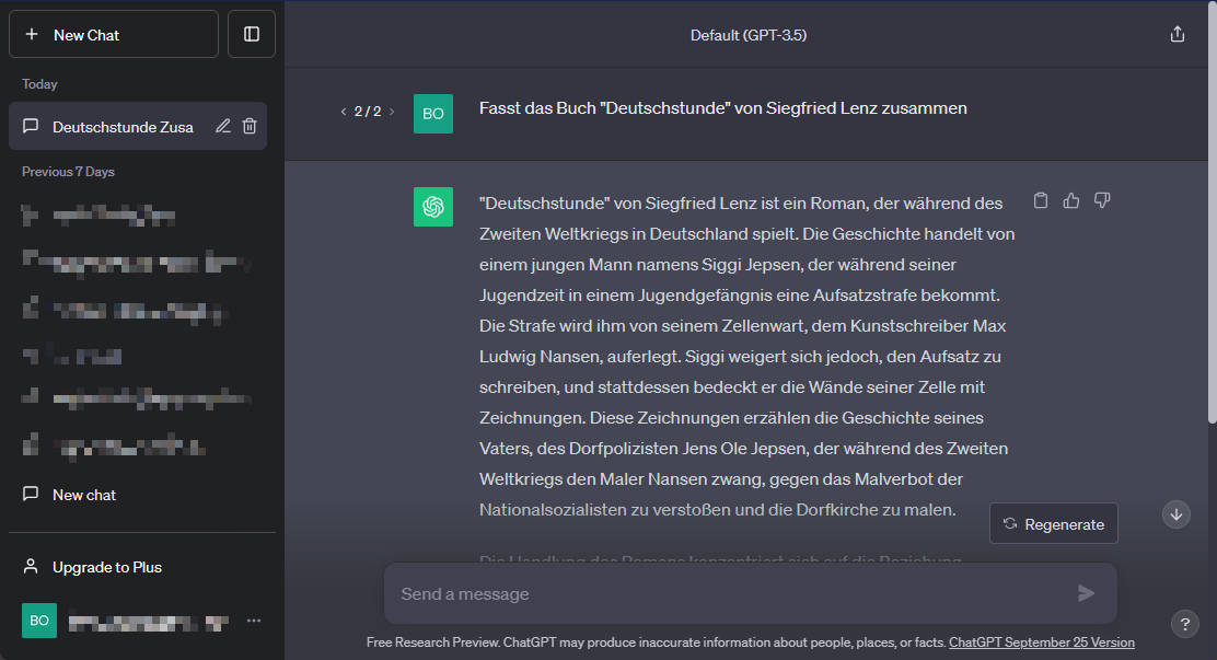 Buch mit ChatGPT zusammenfassen