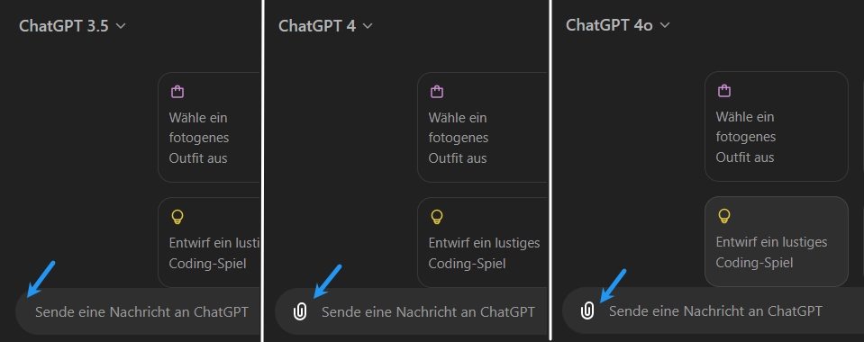 Chatgpt 3.5 4 4o Schnittsstelle