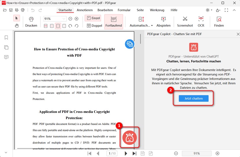Chatten Sie mit PDFgear Copilot
