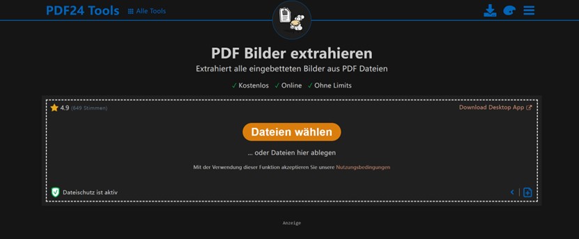 Dateien auf PDF24 hochladen