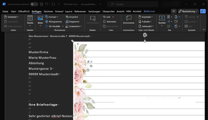 Den Hintergrund des PDFs im Word entfernen
