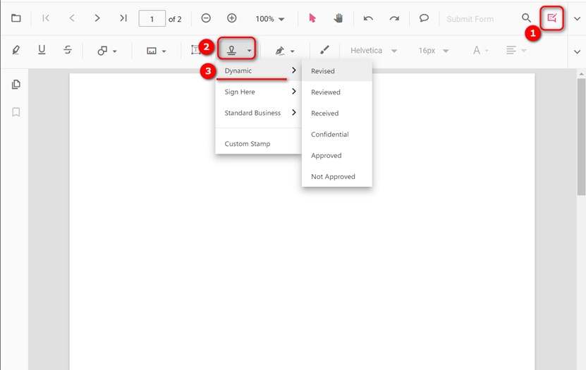 Einen dynamischen Stempel hinzufügen