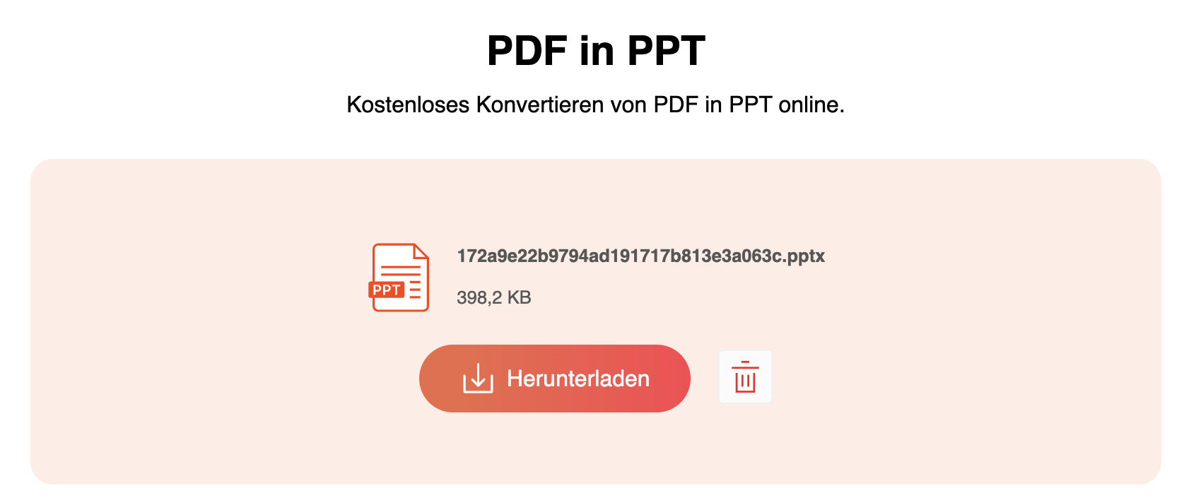 Erstellte PPT-Datei herunterladen