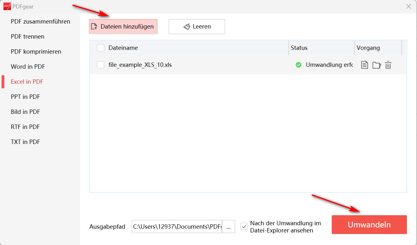 Excel in PDF umwandeln