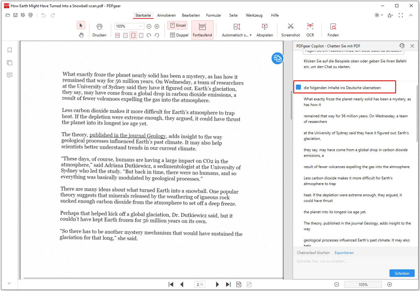 Gescannte PDF mit Chatbot übersetzen