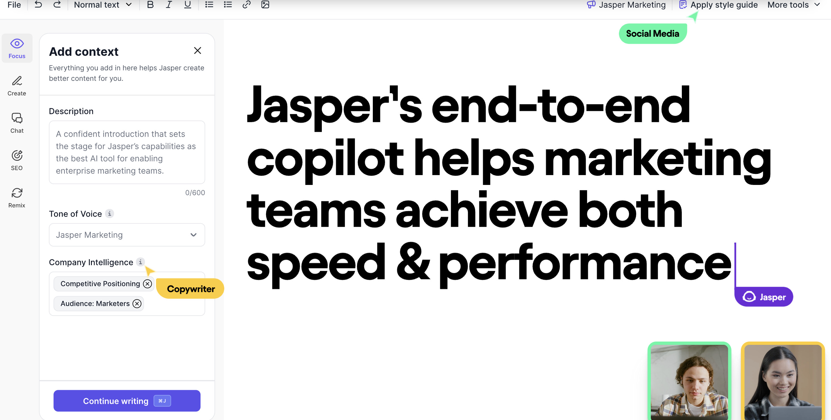 KI-Tool für Schreiben: Jasper