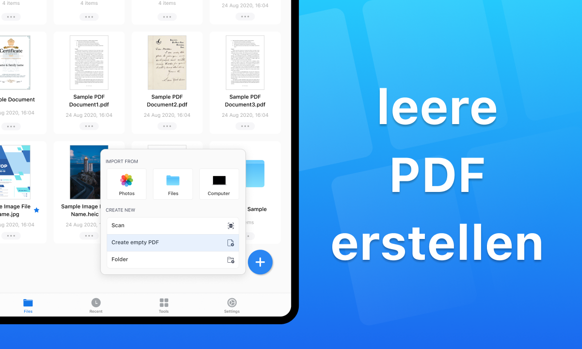 leeres pdf erstellen