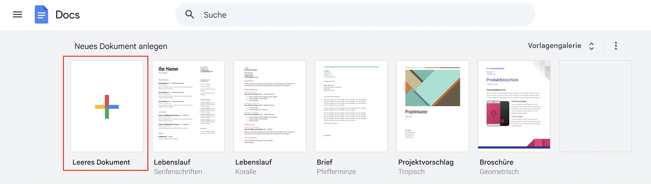 Leeres Dokument in Google Docs öffnen