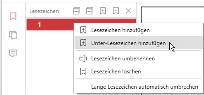Lesezeichen mit PDFgear hinzufügen