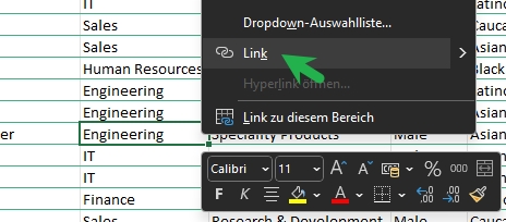 Link in Excel einfügen