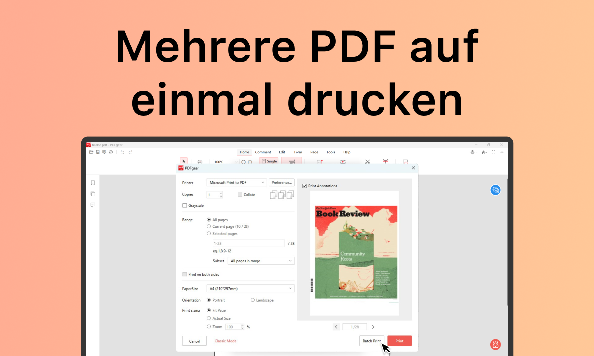 mehrere pdfs drucken