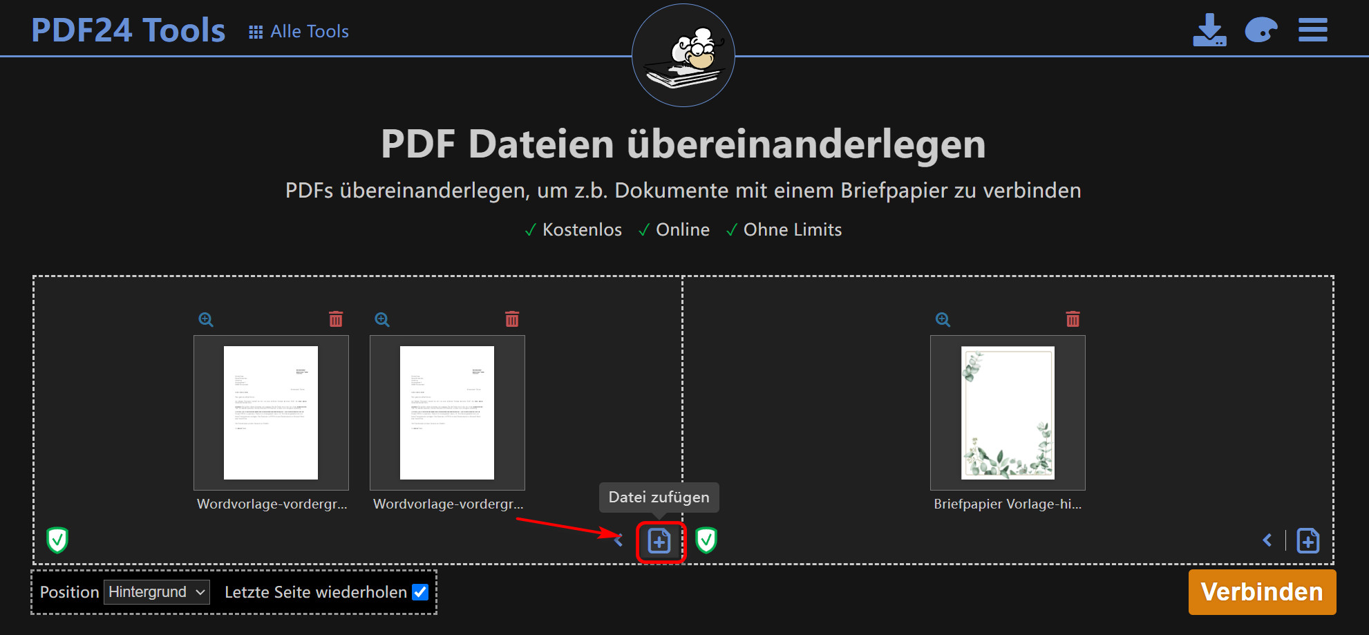 Mehrere PDF-Dateien hochladen