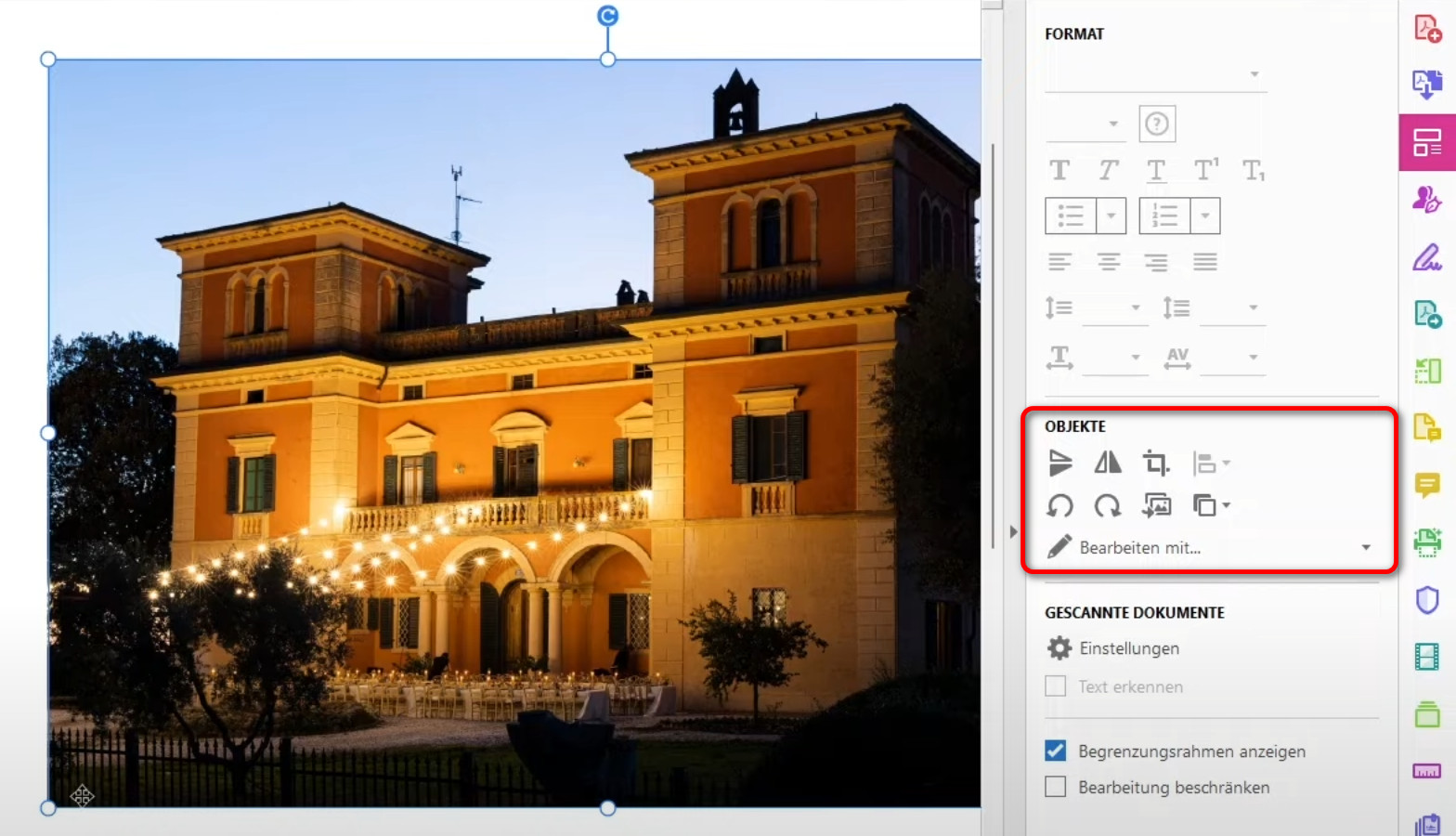 Objekte mit Acrobat in PDF bearbeiten