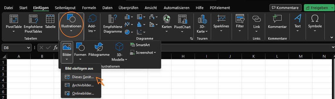 pdf als bild in excel einfügen