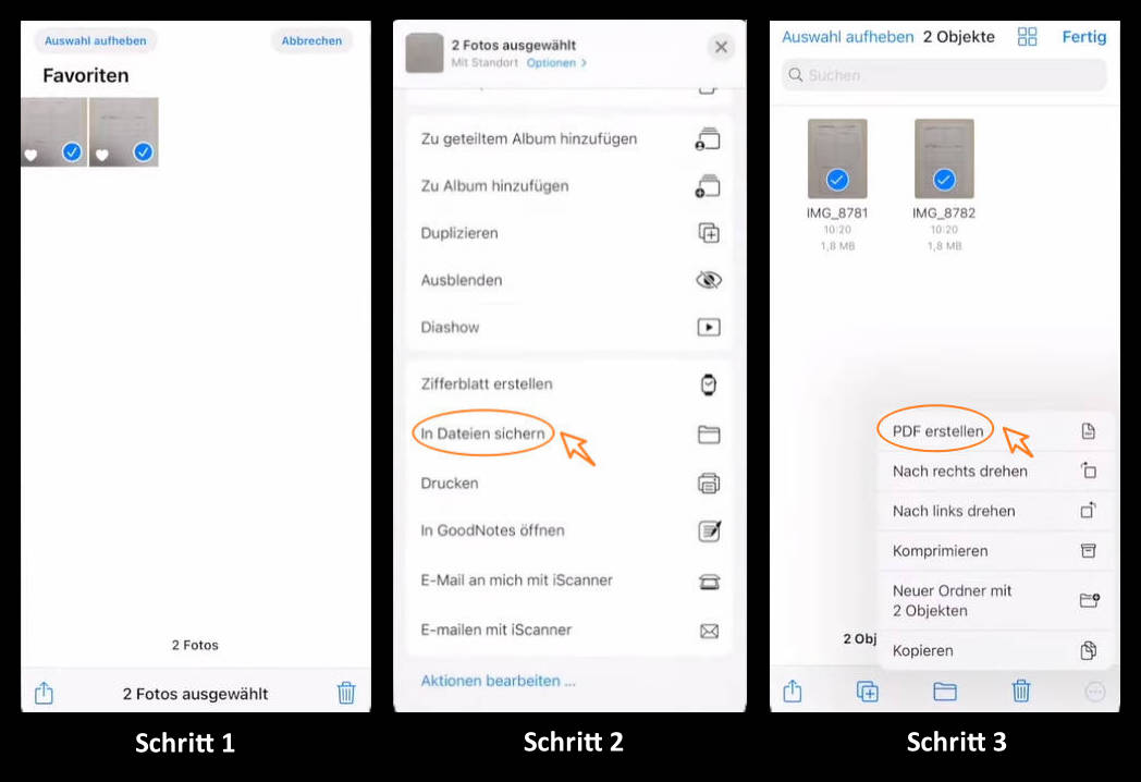 pdf aus fotos erstellen iphone
