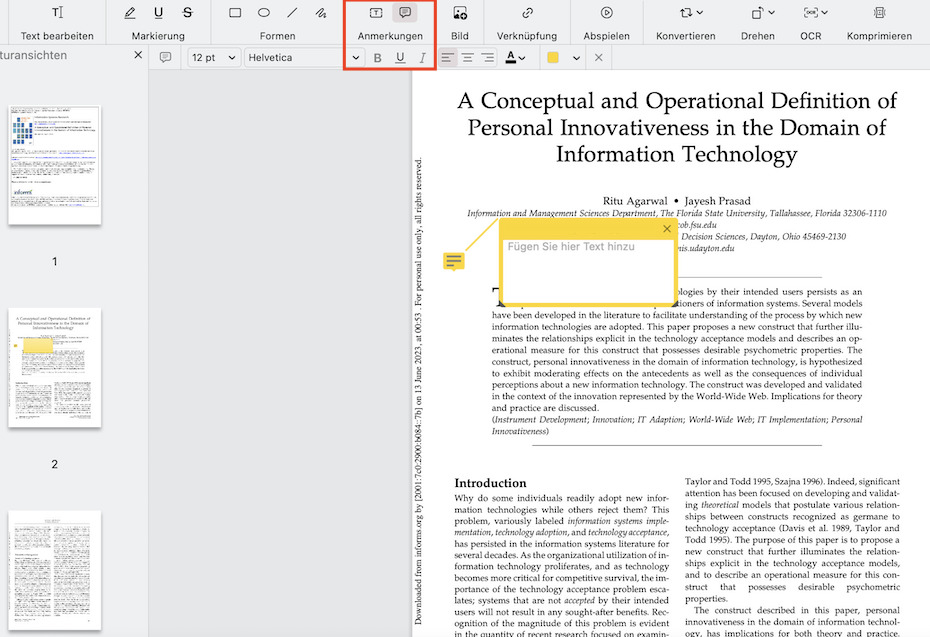 PDF-Datei annotieren