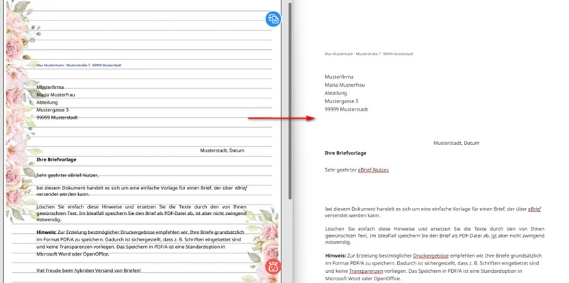 PDF-Hintergrund wird automatisch entfernt