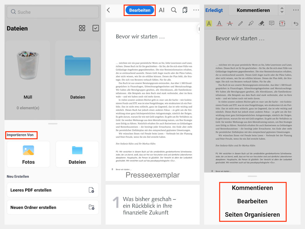 pdf in pdfgear android öffnen