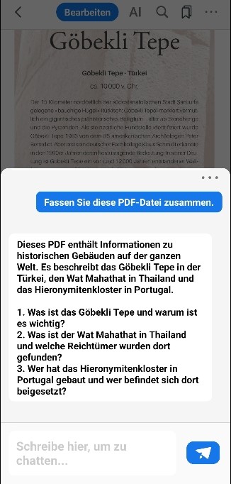 PDF lesen und zusammenfassen auf Android