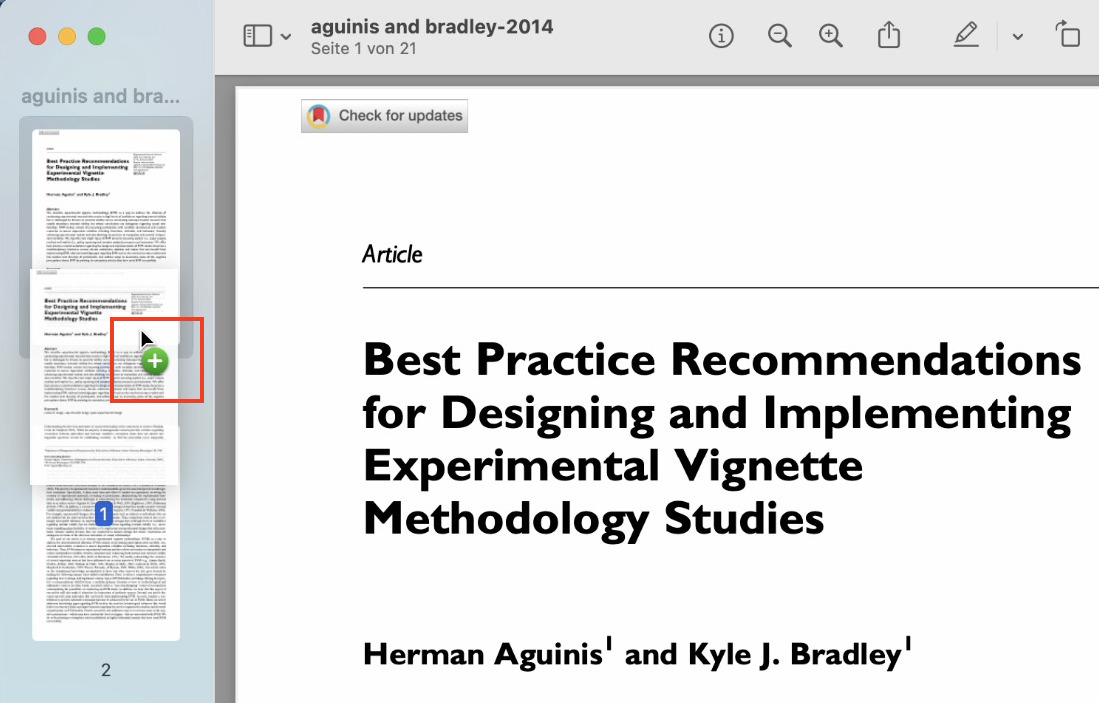 PDF-Seite auf Mac duplizieren