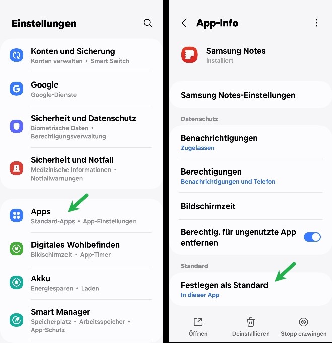 PDF-Standard-App auf Samsung ändern