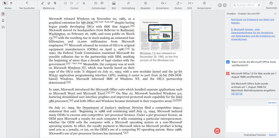 PDFgear Einheitlichkeit
