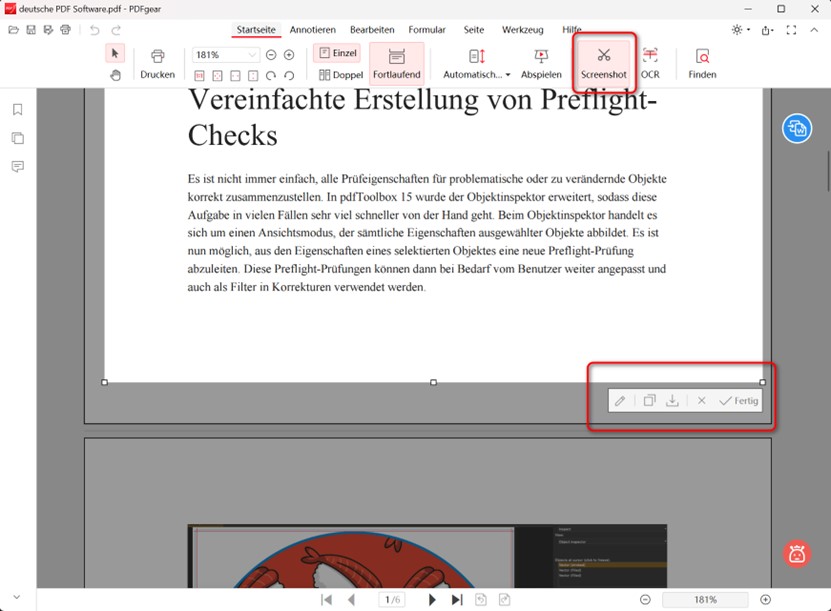 Screenshot speichern oder bearbeiten