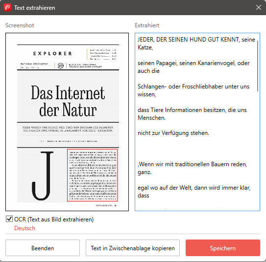 text extrahieren