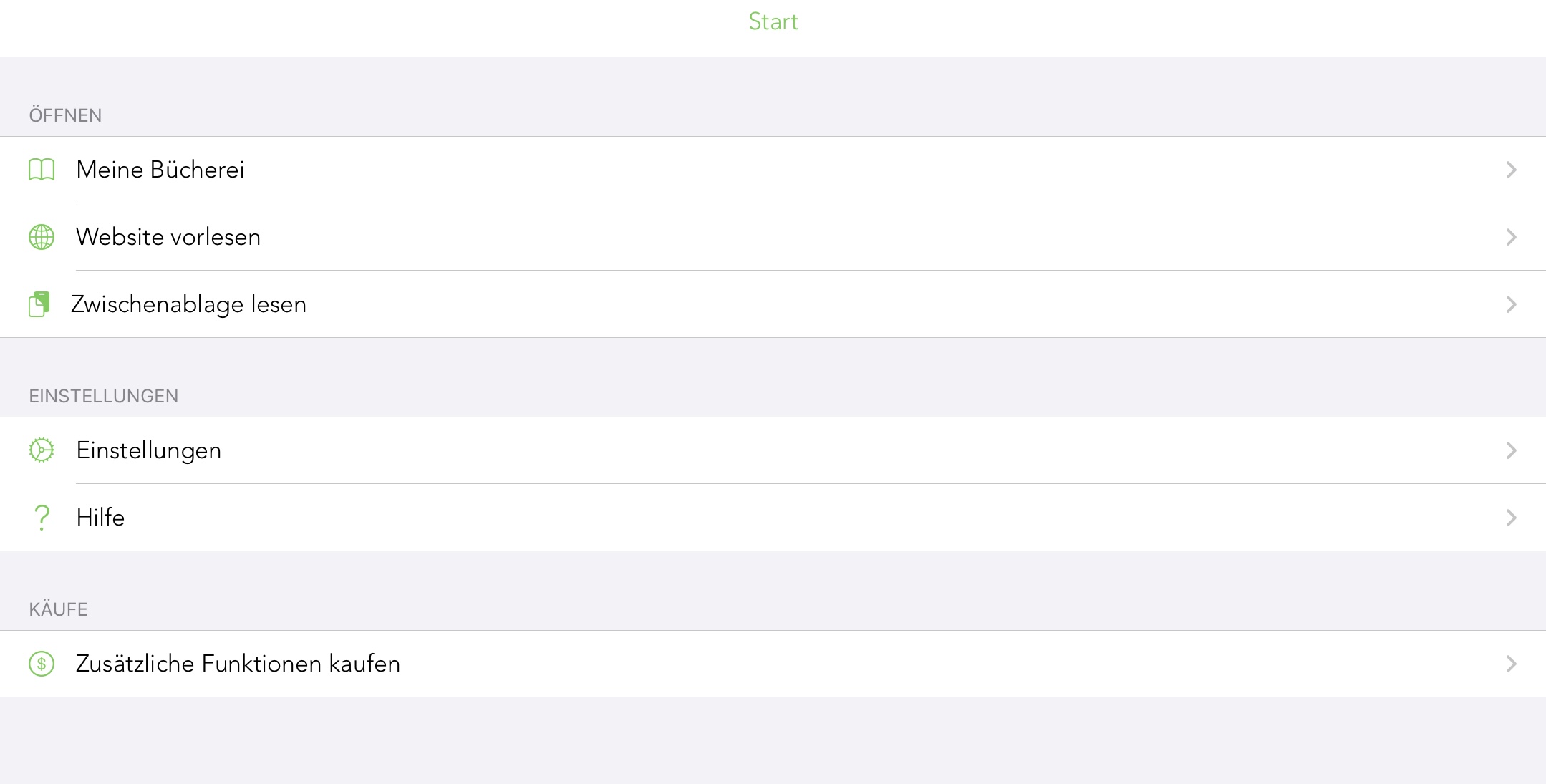 Text Vorlesen App öffnen