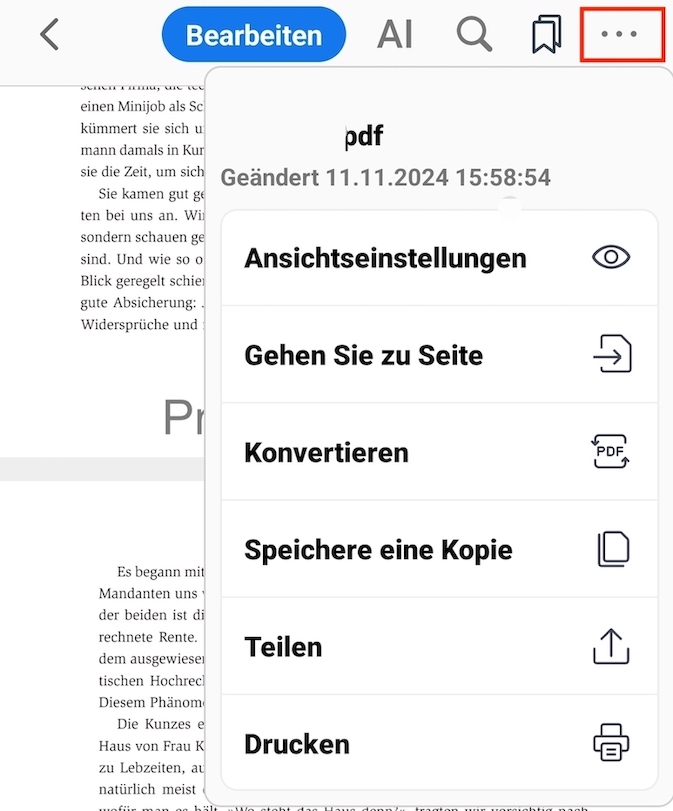 Weitere PDF-Bearbeitungsfunktionen nutzen