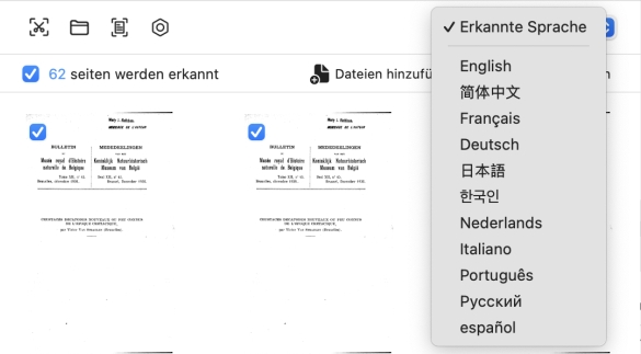 Zu erkennende Sprache wählen