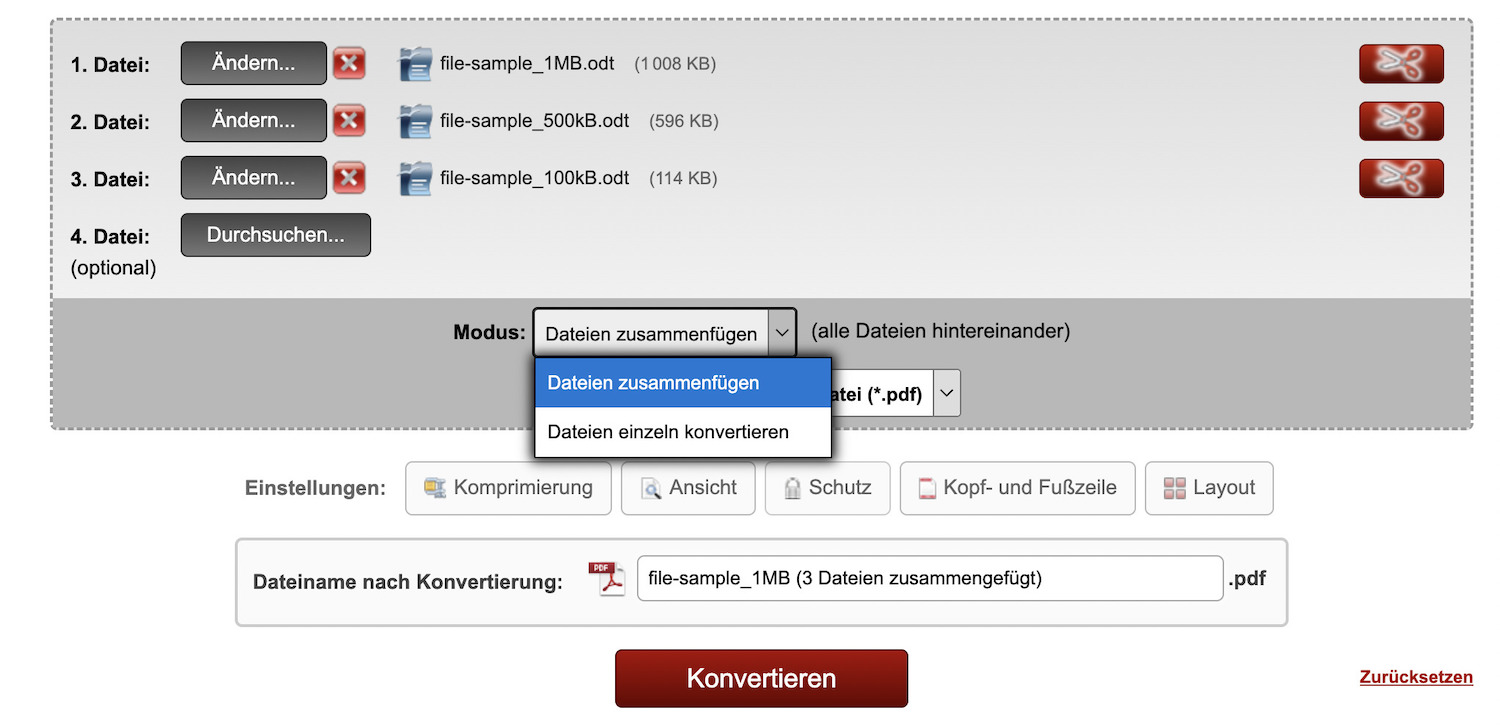 Ausgabemodus einstellen