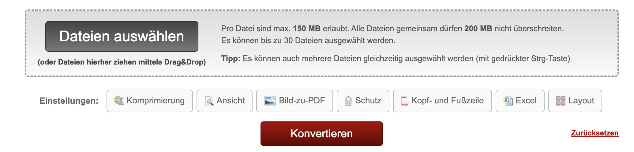 ODT-Dateien hochladen