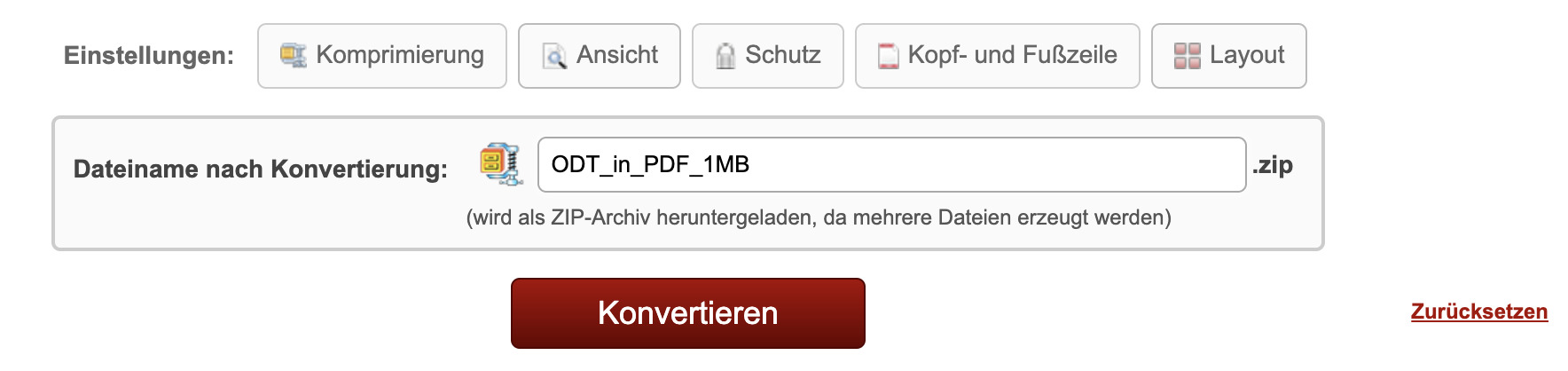 ODT-Dateien in PDF konvertieren