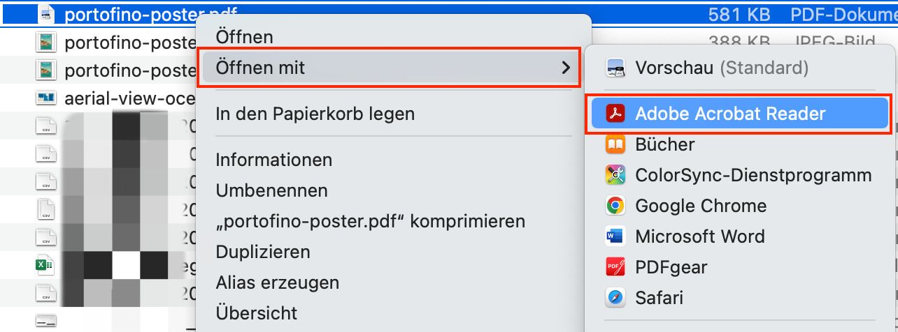PDF mit Adobe Acrobat öffnen