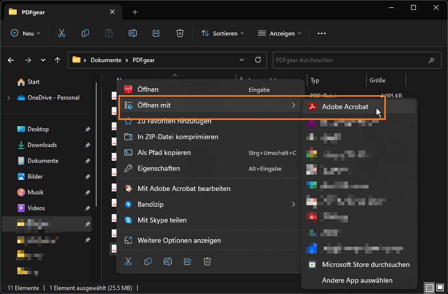 PDF mit Adobe Acrobat öffnen zum Ändern der Seitengröße
