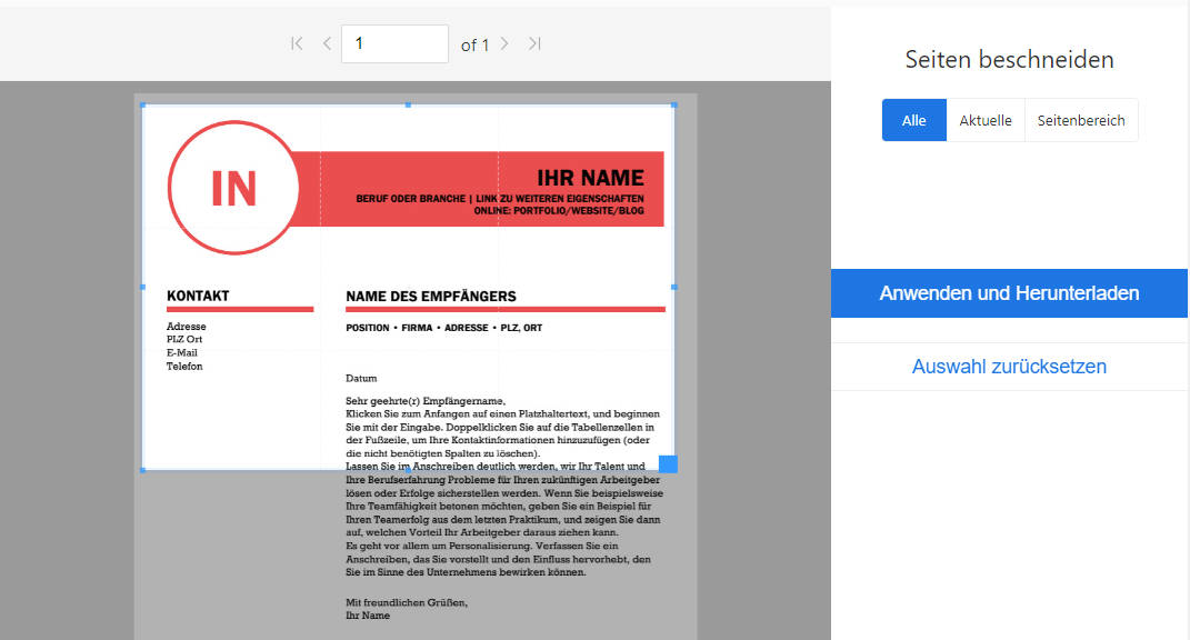 PDF online skalieren