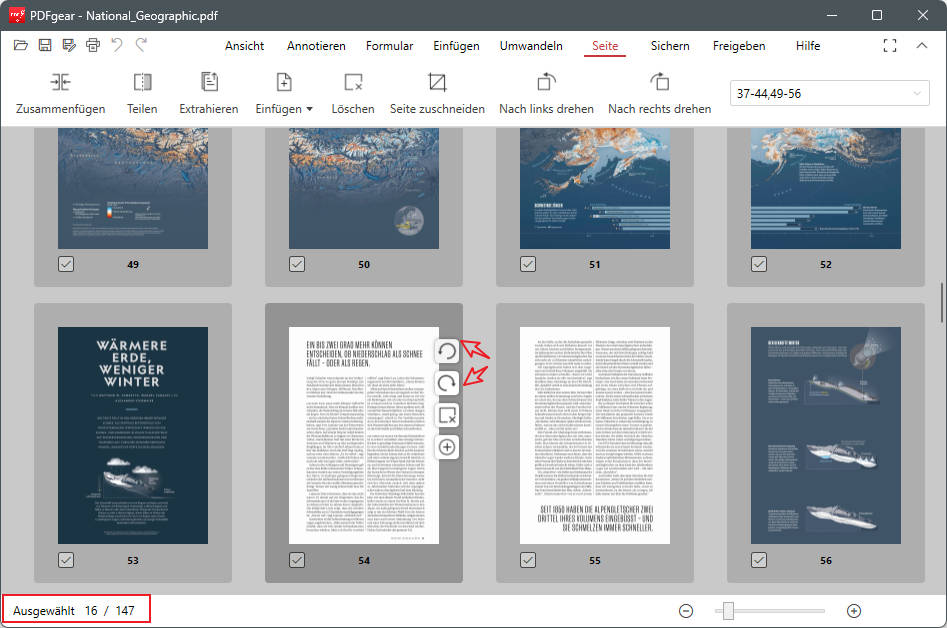 mehrere pdf seiten gleichzeitig drehen und speichern